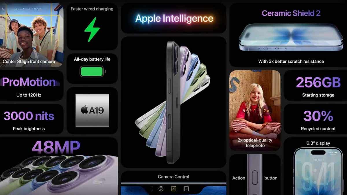 different features displayed for iPhone 17