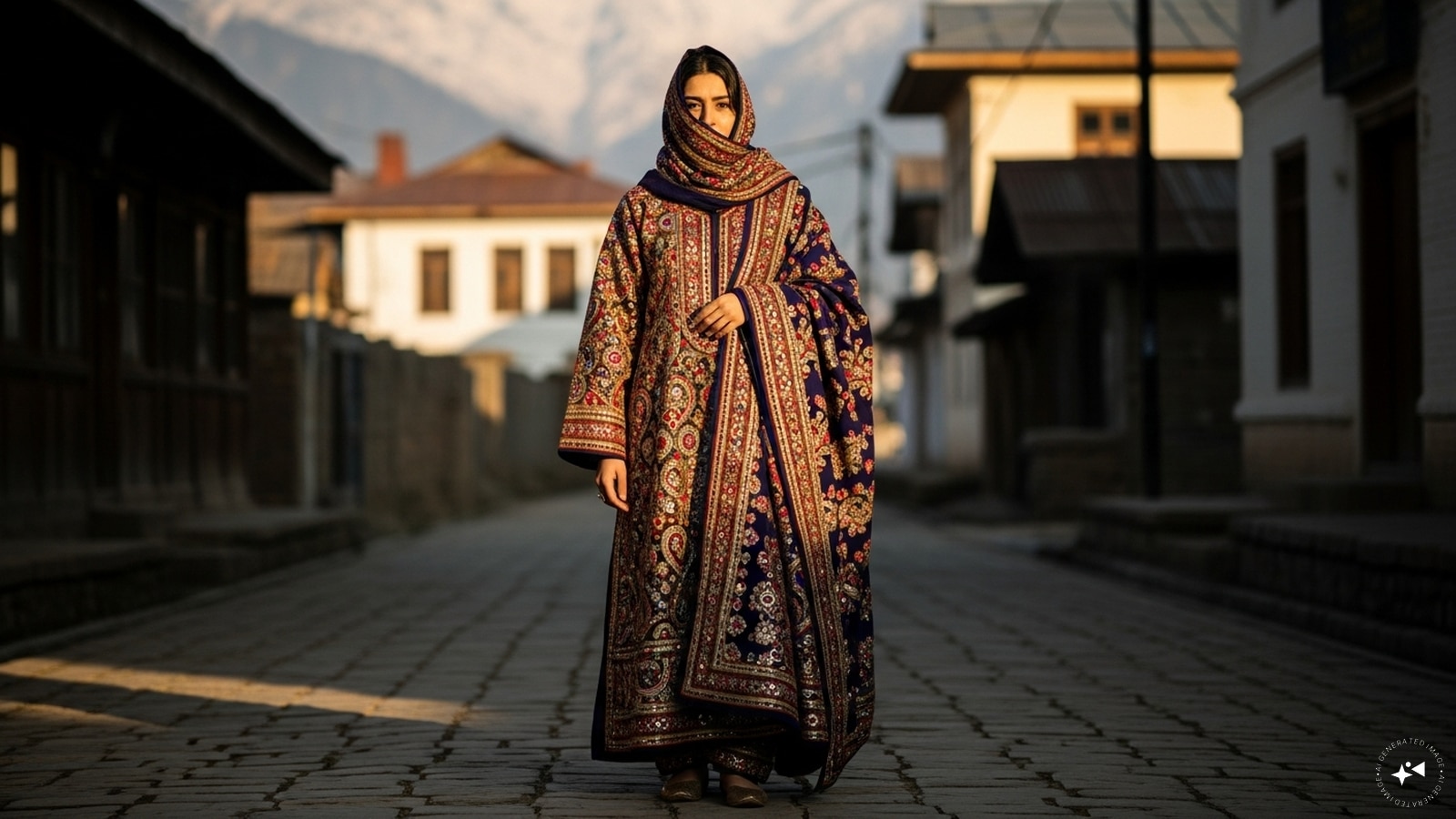 Festive Glam Look: Opt for a richly embroidered Pheran with metallic threads or sequins for weddings or festivals. Pair with delicate jewellery and elegant heels to make a statement, combining the warmth of tradition with the sparkle of celebration. Festive Glam Look: Opt for a richly embroidered Pheran with metallic threads or sequins for weddings or festivals. Pair with delicate jewellery and elegant heels to make a statement, combining the warmth of tradition with the sparkle of celebration.